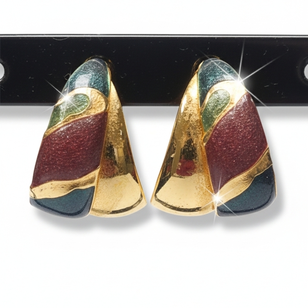 Elegant Gold and Multicolor Earrings